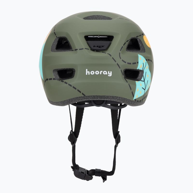 Детска велосипедна каска MET Hooray зелена горска гланцова 4