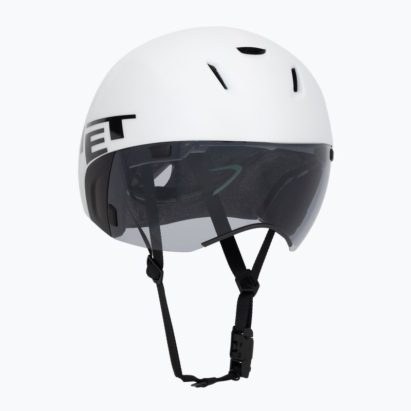 Велосипедна каска MET Codatronica white/silver matt glossy