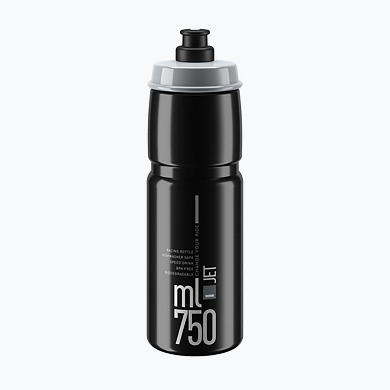 Колоездачна бутилка Elite Jet 750 ml черно/сиво лого