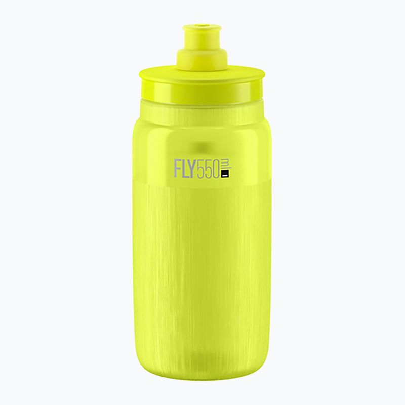 Elite FLY Tex 550 ml жълто флуо/сиво лого бутилка за велосипед