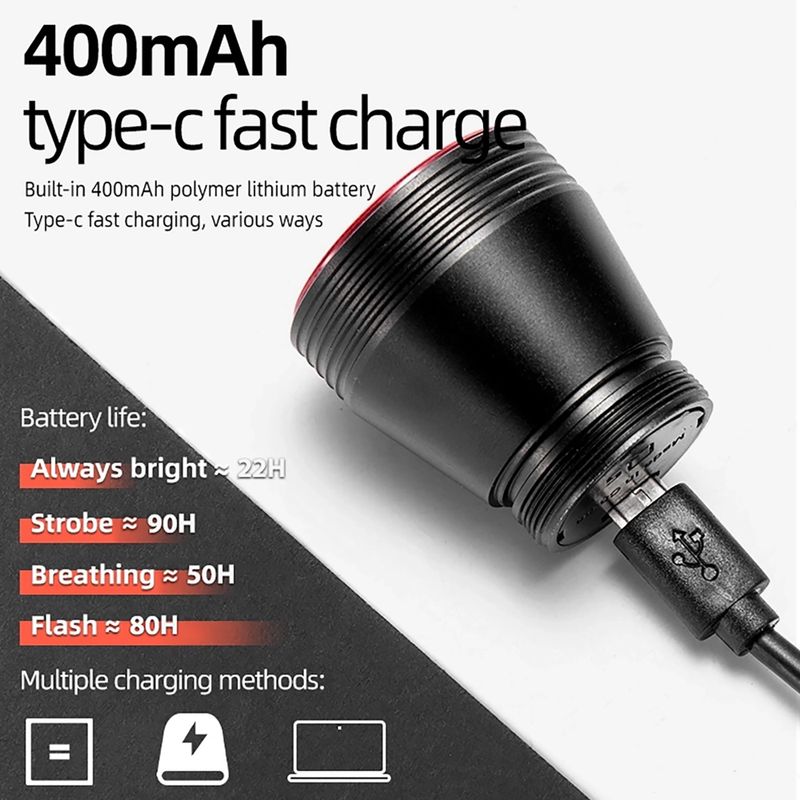 Заден велосипеден фар Rockbros TL907Q50 Taillight 60 Lumen black 8