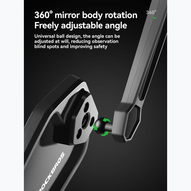 Велосипедно огледало Rockbros 260004001 Anti-Glare Rearview Mirror-Left black 3