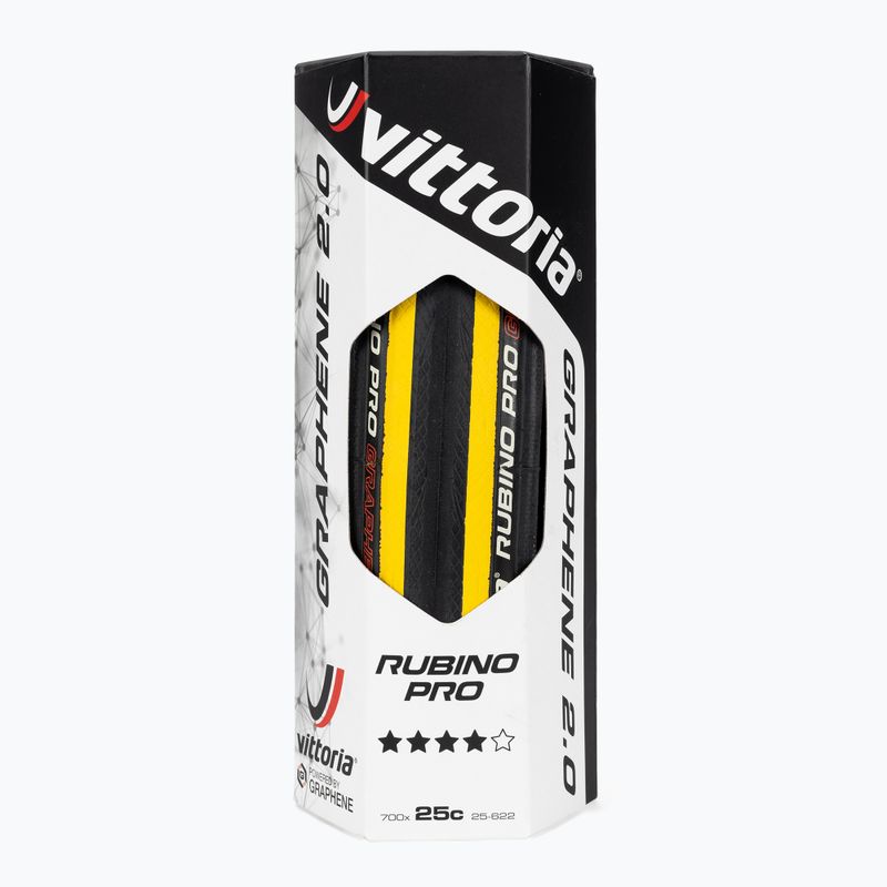 Vittoria Rubino Pro G2.0 700x25C черна/жълта гума за макари 11A.00.139 2