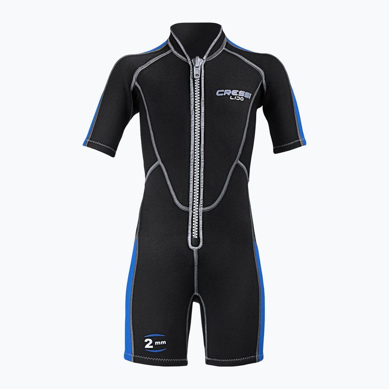 Детски неопренов костюм за плуване Cressi Lido Shorty 2 mm black/blue 7