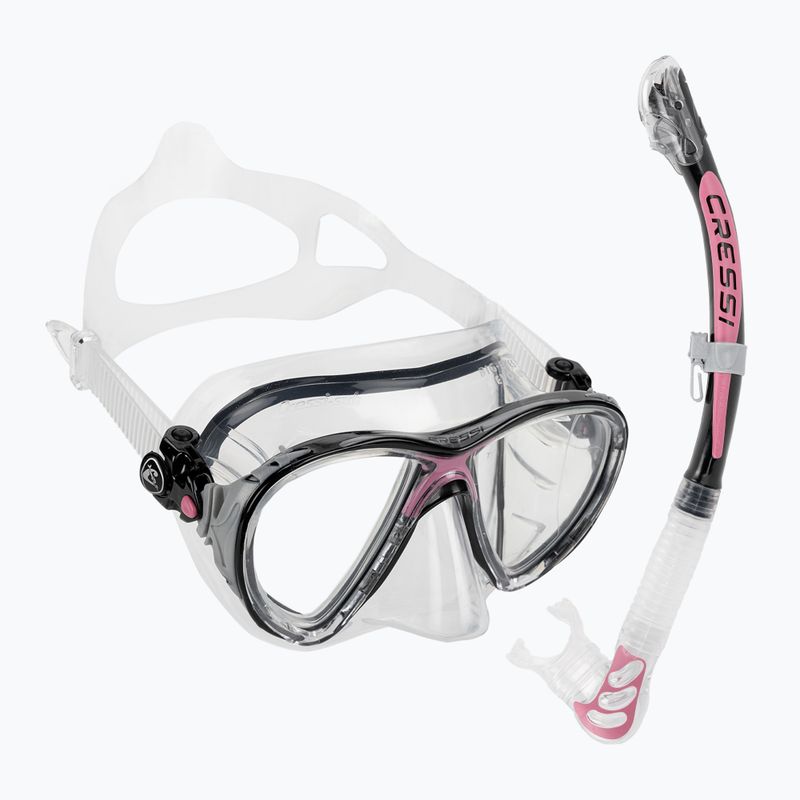 Комплект за гмуркане Cressi Big Eyes Evolution + Alpha Ultra Dry black/pink