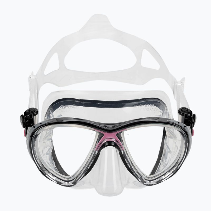 Комплект за гмуркане Cressi Big Eyes Evolution + Alpha Ultra Dry black/pink 4
