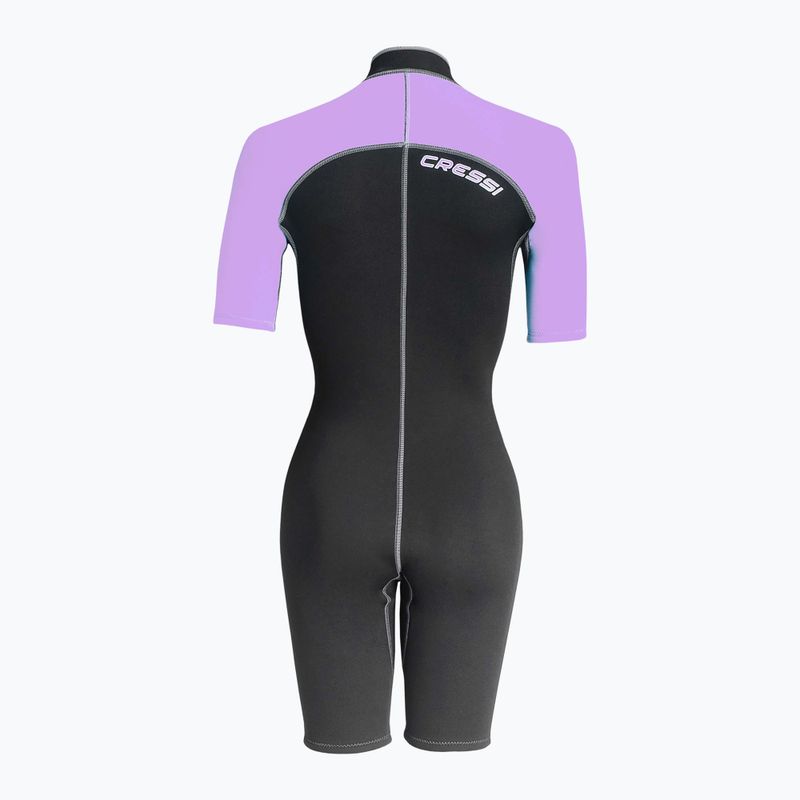 Дамски неопренов костюм за плуване Cressi Lido Shorty 2 mm black/lilac 2