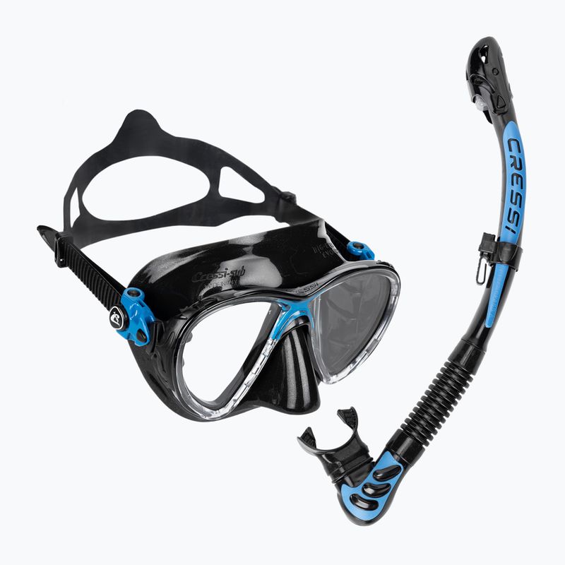 Комплект за гмуркане Cressi Big Eyes Evolution + Alpha Ultra Dry black/blue
