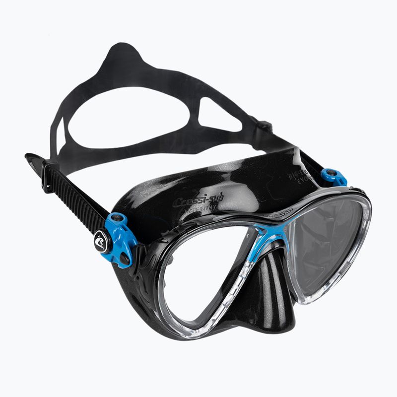 Комплект за гмуркане Cressi Big Eyes Evolution + Alpha Ultra Dry black/blue 2