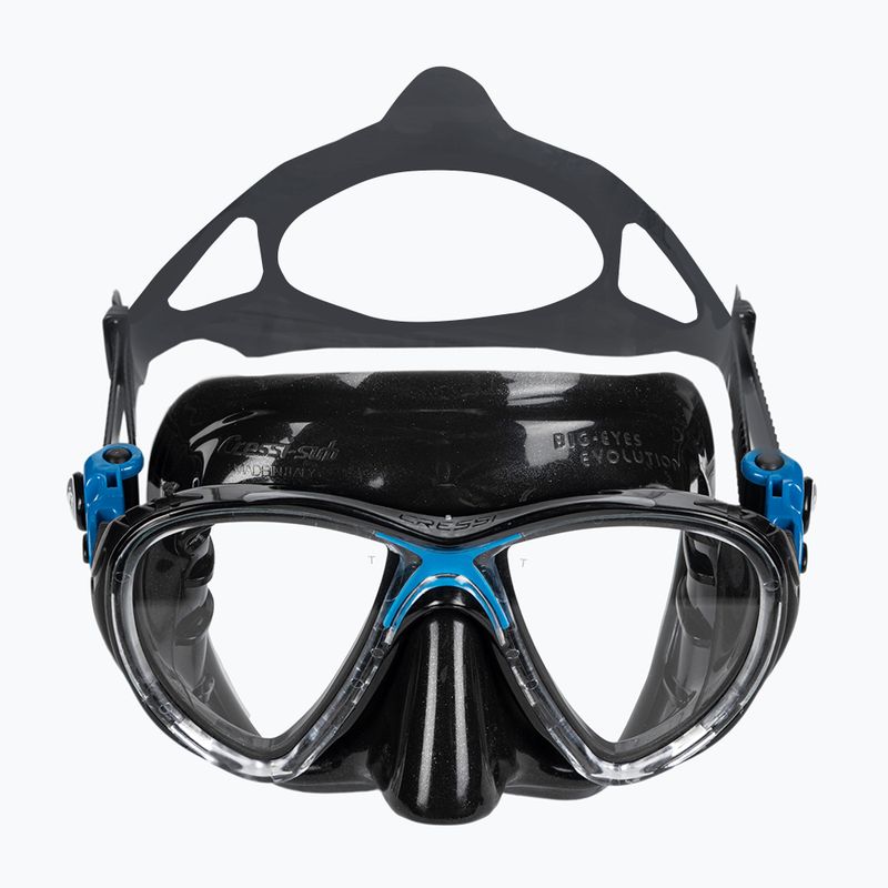 Комплект за гмуркане Cressi Big Eyes Evolution + Alpha Ultra Dry black/blue 4