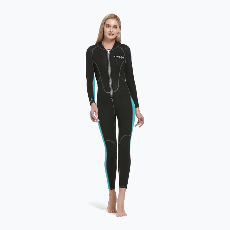 Дамски неопренов костюм за плуване Cressi Lido Monopiece 2 mm black/aquamarine 5