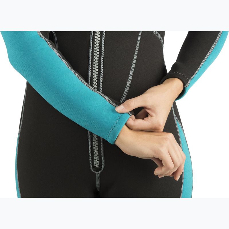 Дамски неопренов костюм за плуване Cressi Lido Monopiece 2 mm black/aquamarine 6