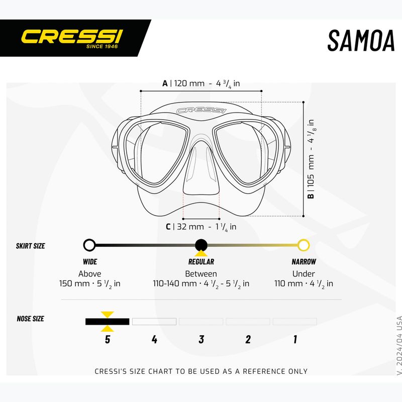 Маска за гмуркане Cressi Samoa черна/черна 6