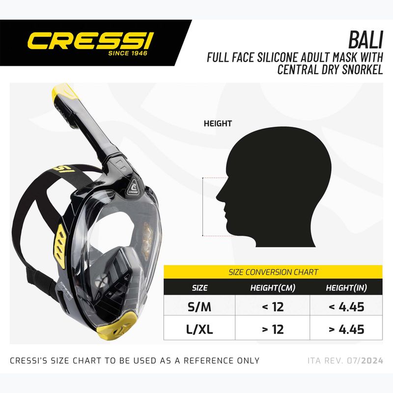 Cressi Bali маска за гмуркане с цяло лице бяла/черна 6