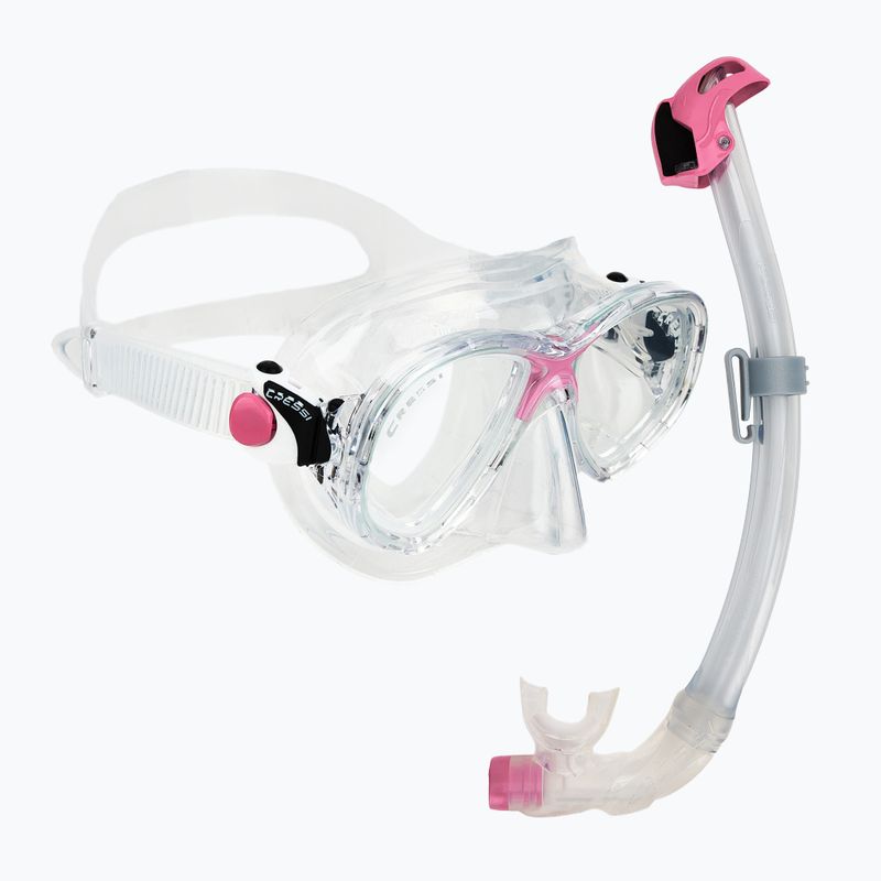 Комплект за гмуркане Cressi Marea + Seal Dry Jr clear/pink
