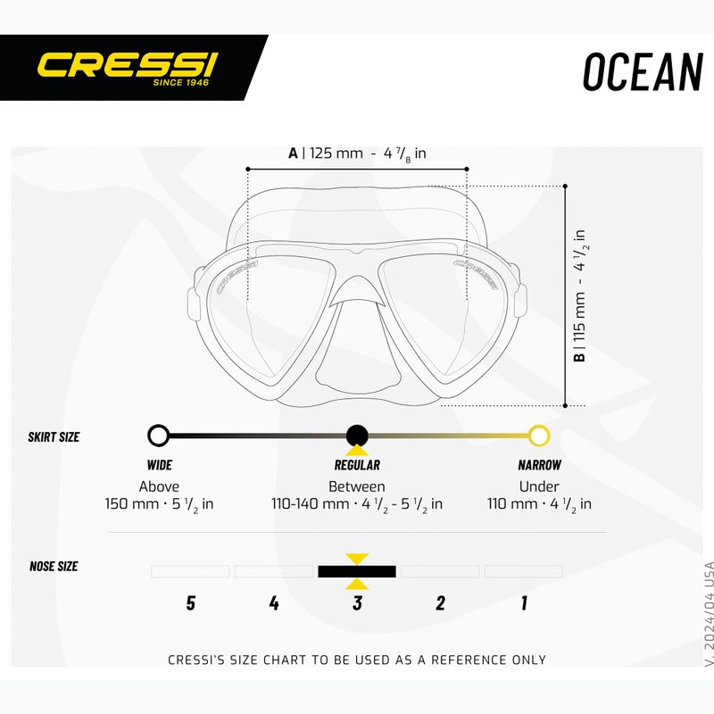 Cressi Ocean маска за гмуркане черна/синя 5