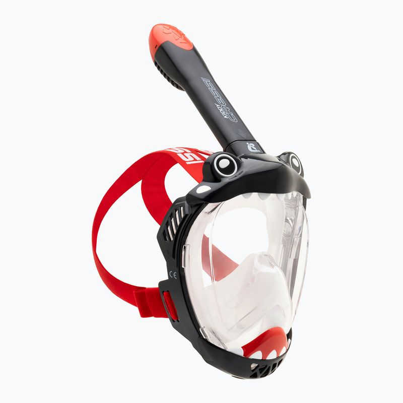 Детска цялолицева маска за шнорхелинг Cressi Kiddy Full Face Jr black/clear/red 3