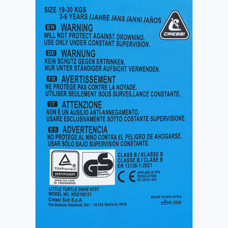 Детска жилетка за плуване Cressi Little Turtle yellow/azure 4