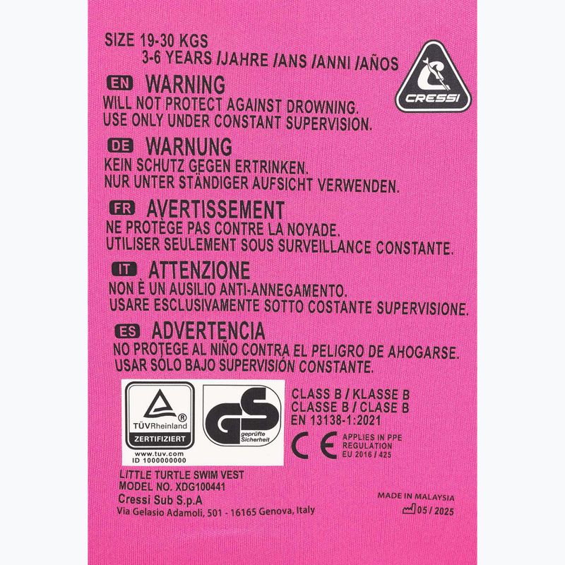 Детска жилетка за плуване Cressi Little Turtle lilac/pink 6