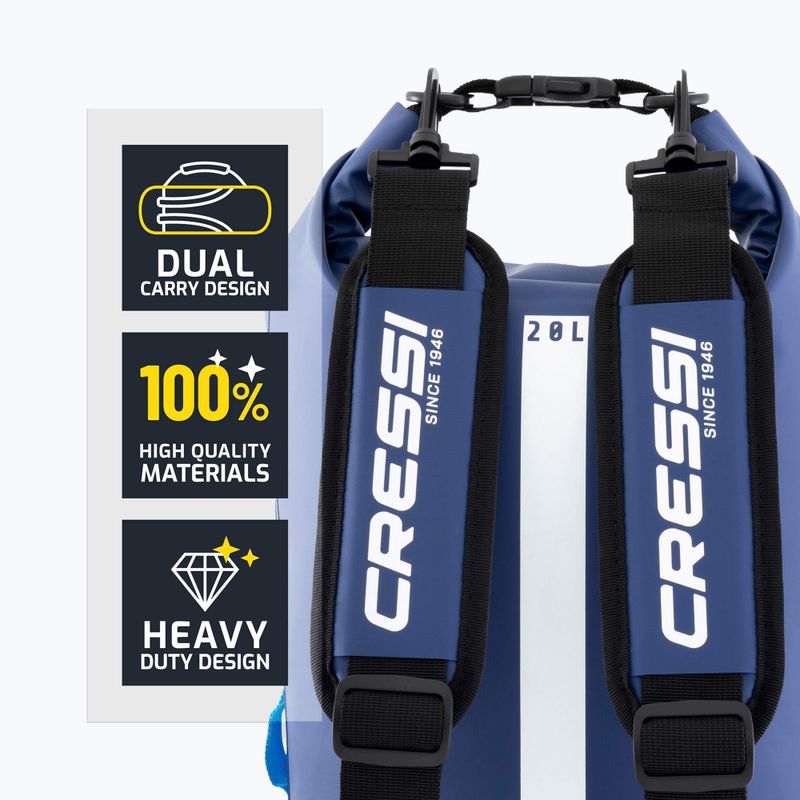 Водоустойчив чувал Cressi Ocelot Dry Bag 20 l blue/light blue 5