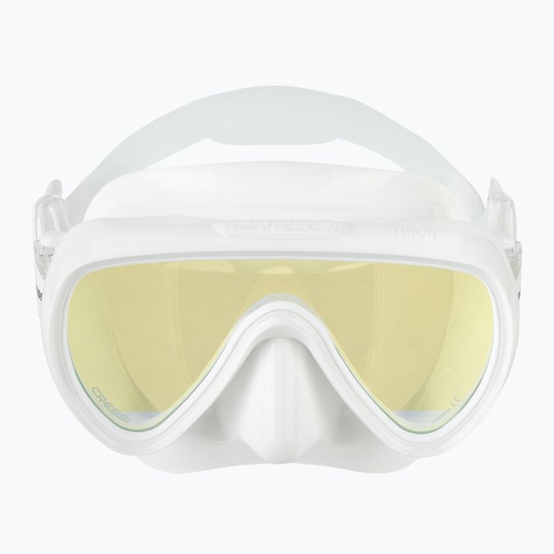 Дамска маска за гмуркане Cressi Honey 420 UV white/white/yellow/blue 2