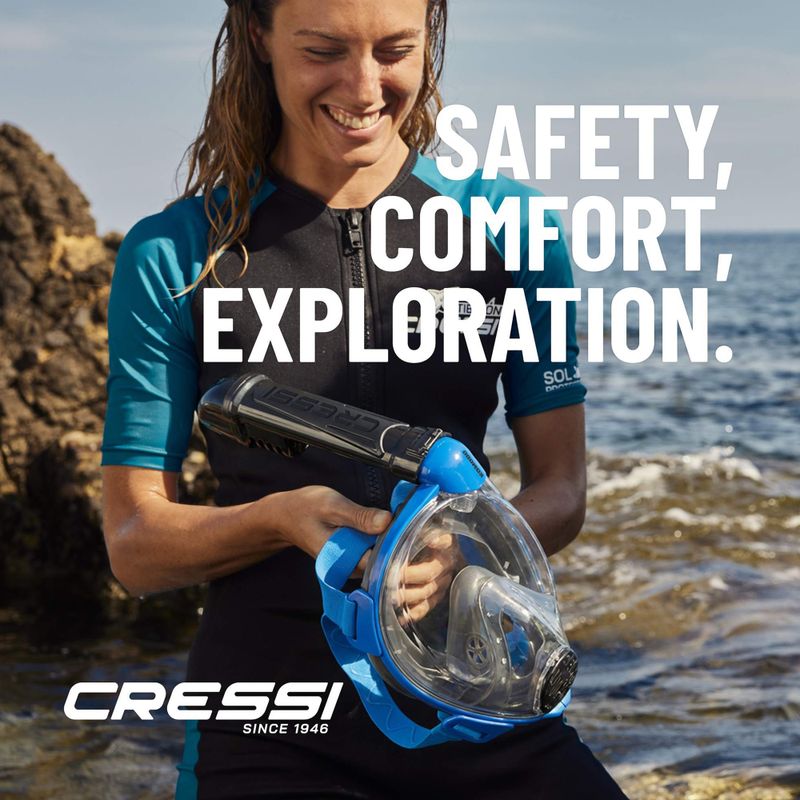 Цялолицева маска за шнорхелинг Cressi Komodo Full Face white/black 14