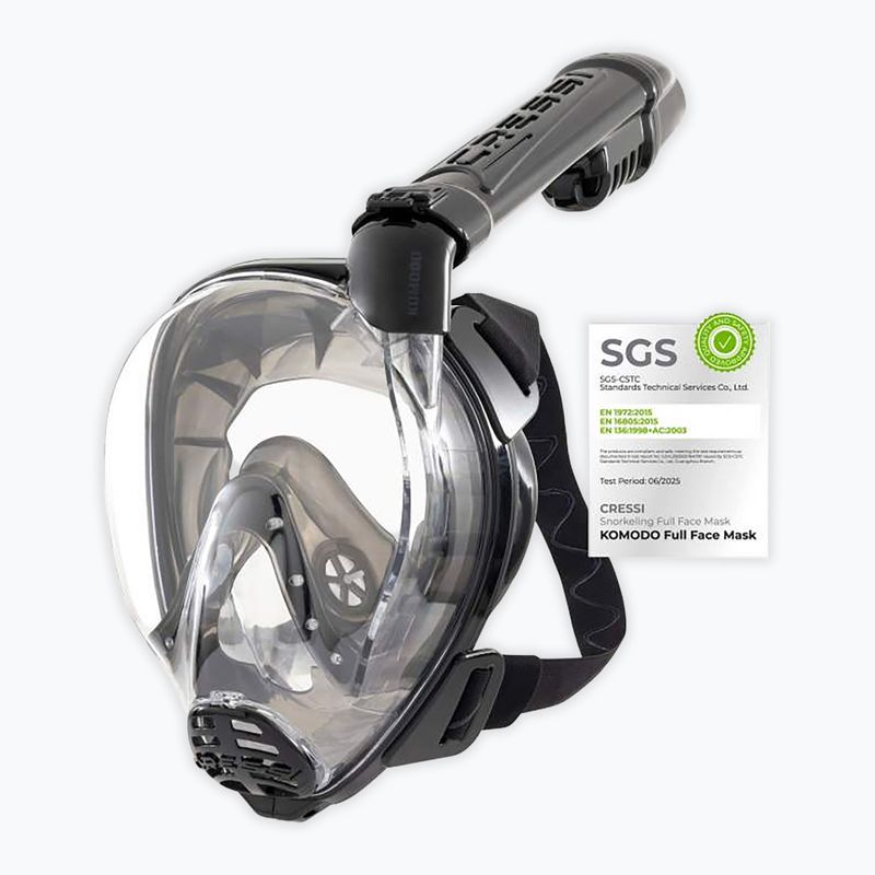 Цялолицева маска за шнорхелинг Cressi Komodo Full Face black/black 2