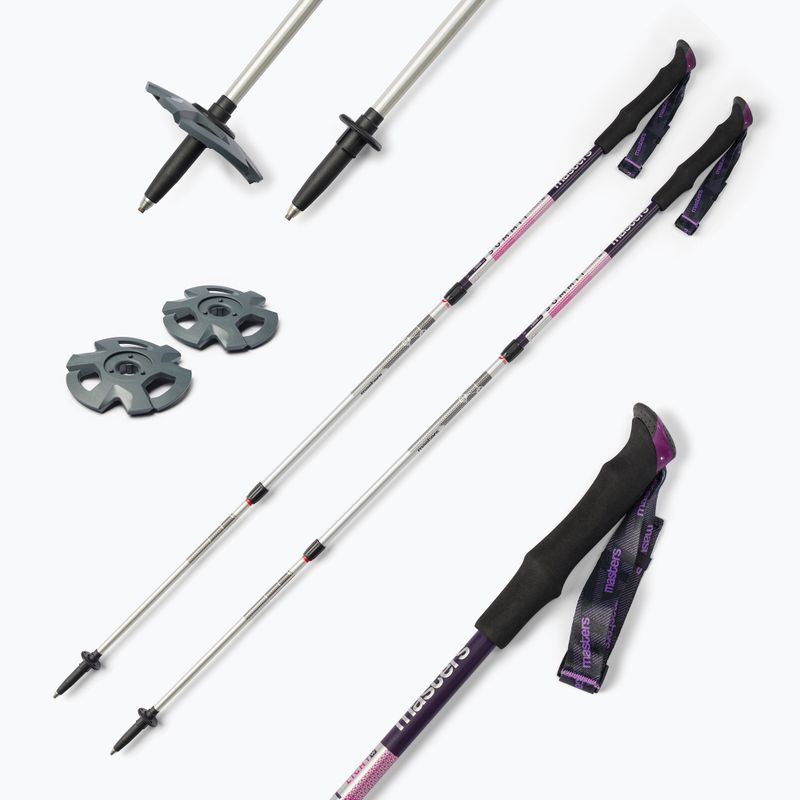 Kije trekkingowe damskie Masters Trekking Pole Summit Light Woman srebrne 01S4619 7