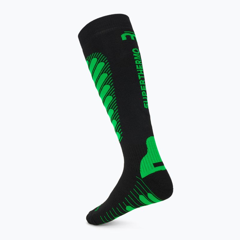 Скиорски чорапи Mico Heavy Weight Superthermo Primaloft Merino Ski nero verde fluo 2