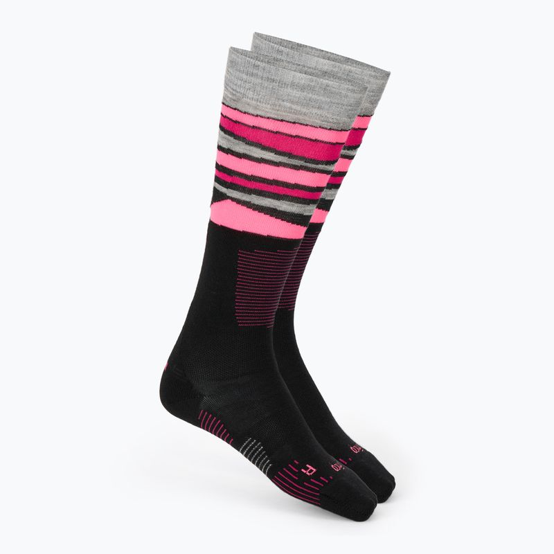 Дамски скиорски чорапи Mico Light Weight Superthermo Natural Merino Ski nero/fucsia fluorescente