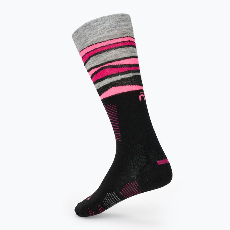 Дамски скиорски чорапи Mico Light Weight Superthermo Natural Merino Ski nero/fucsia fluorescente 2