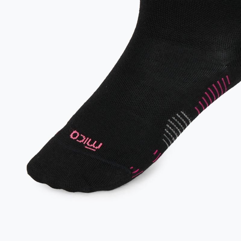Дамски скиорски чорапи Mico Light Weight Superthermo Natural Merino Ski nero/fucsia fluorescente 3
