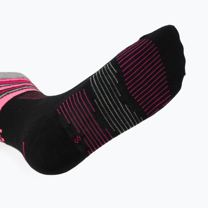 Дамски скиорски чорапи Mico Light Weight Superthermo Natural Merino Ski nero/fucsia fluorescente 4