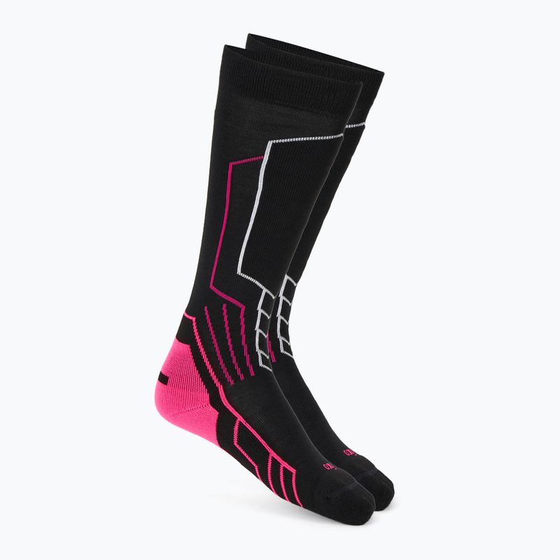 Дамски скиорски чорапи Mico Medium Weight Warm Control Ski nero/fucsia fluorescente