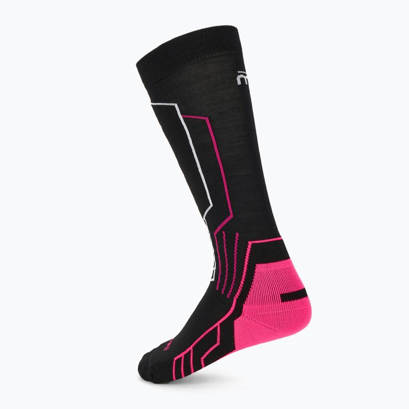 Дамски скиорски чорапи Mico Medium Weight Warm Control Ski nero/fucsia fluorescente 2