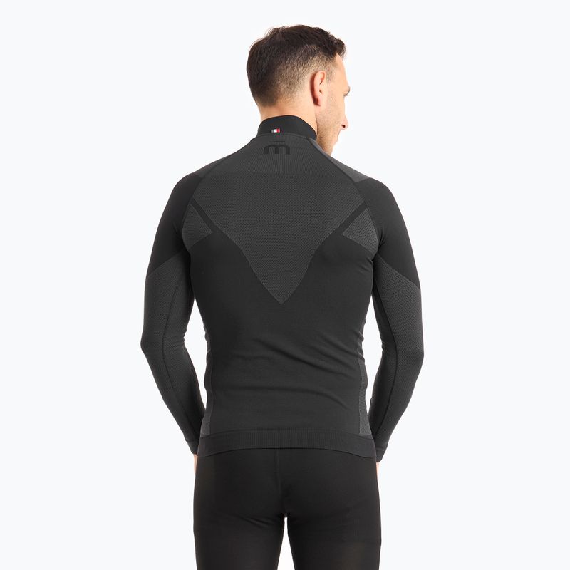 Мъжка термоактивна блуза Mico Warm Control Zip Neck nero 2
