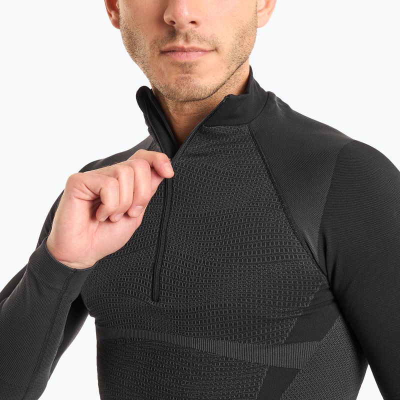 Мъжка термоактивна блуза Mico Warm Control Zip Neck nero 3