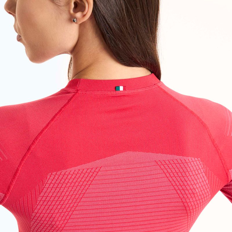 Дамска термоактивна блуза Mico Warm Control Round Neck fragola 4