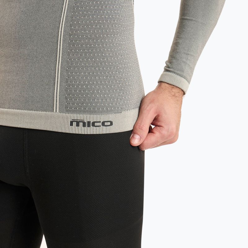 Мъжка термоактивна блуза Mico Odor Zero Round Neck grigio 4