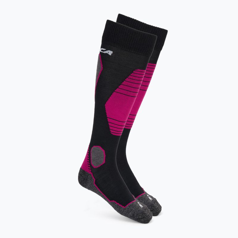 Дамски скиорски чорапи Nordica High Performance 3.0 black/fuchsia/white