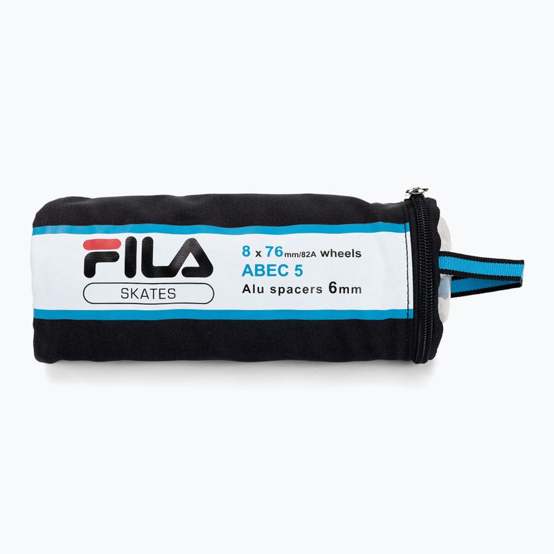 Колела за ролери с лагери FILA Wheels+A5+Alus 6mm white 3