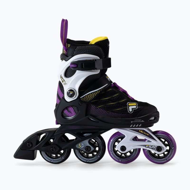 Детски ролкови кънки FILA Wizy G black/yellow magenta 2