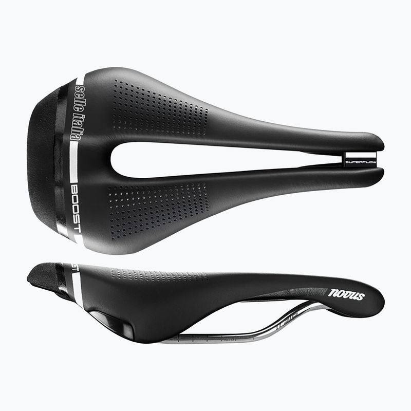 Седло за велосипед Selle Italia Novus Boost Superflow S Ti 316 Rail Fibra-Tek черно SIT-080A302IKC002