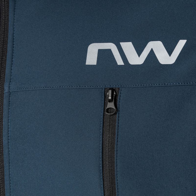 Мъжко яке за колоездене Northwave Easy Out Softshell тъмно синьо / горско зелено 3