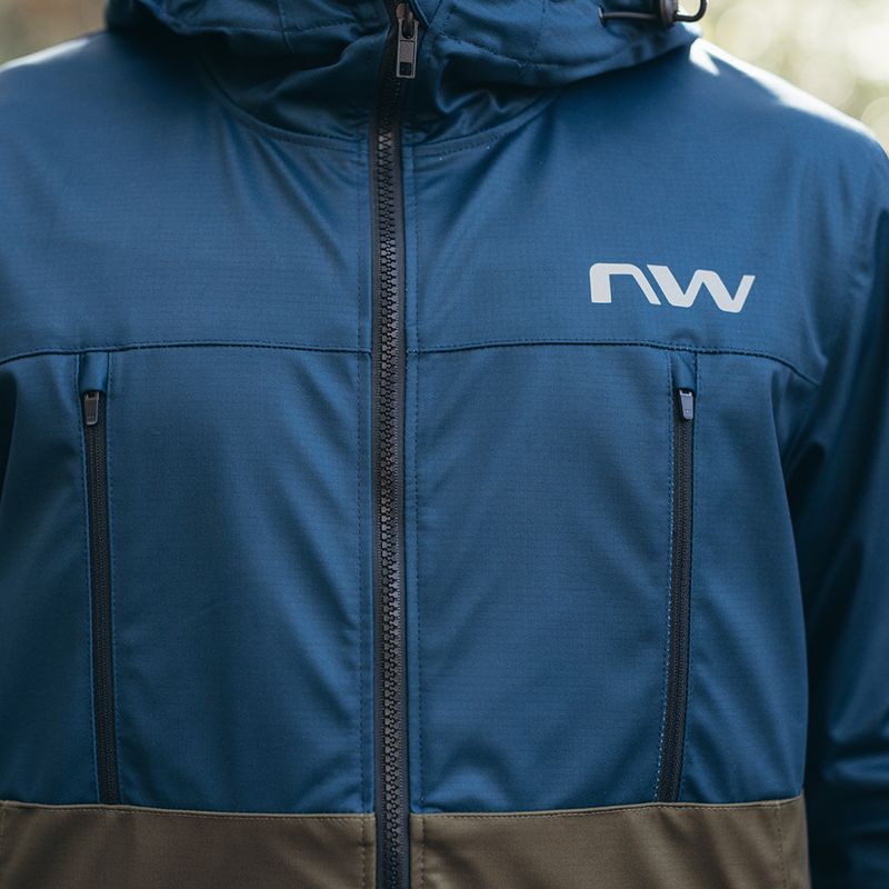 Мъжко яке за колоездене Northwave Easy Out Softshell тъмно синьо / горско зелено 9