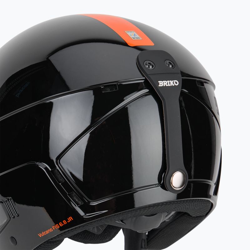 Детска скиорска каска Briko Vulcano FIS 6.8 JR shiny black/orange 7