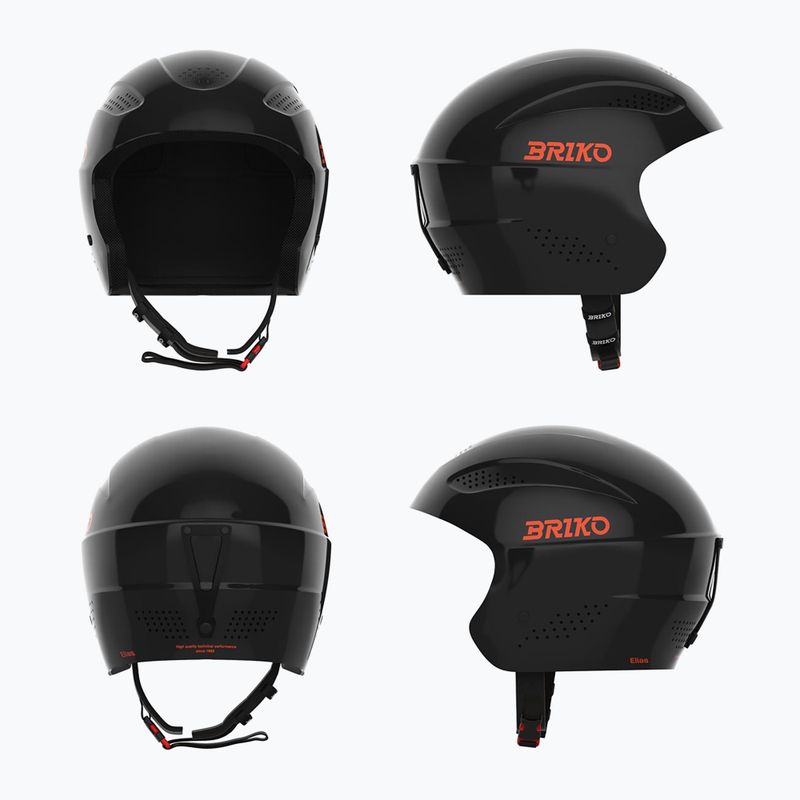 Детска ски каска Briko Elias Jr shiny black/orange 4