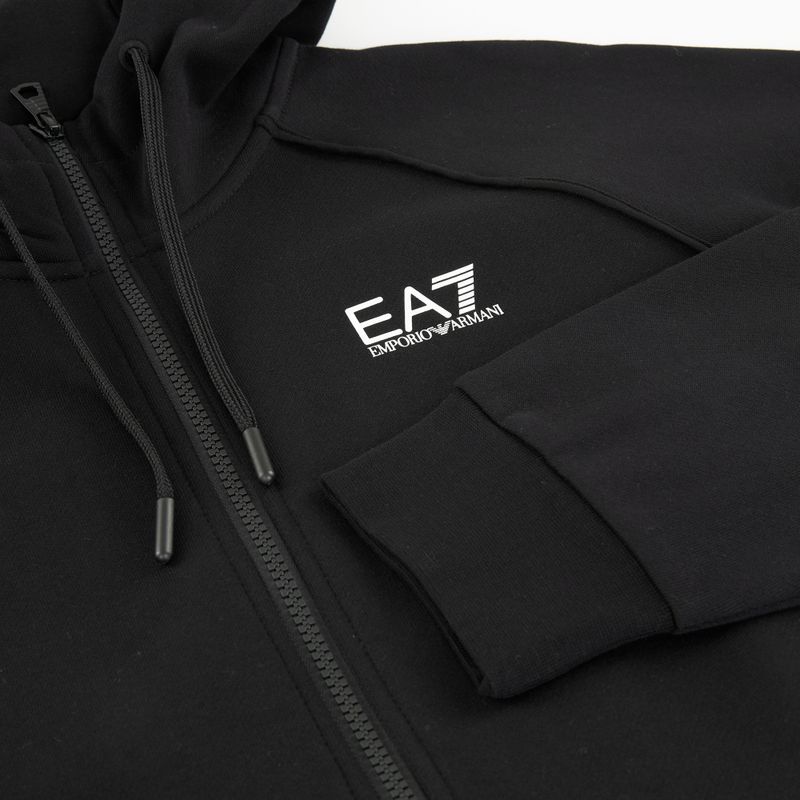 Мъжки суитшърт Emporio Armani EA7 Train Logo Series Extended Logo Hoodie Fz black / white 5