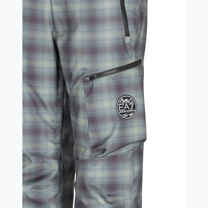 Мъжки скиорски панталони EA7 Emporio Armani Ski St. Moritz Fashion fancy green check 3