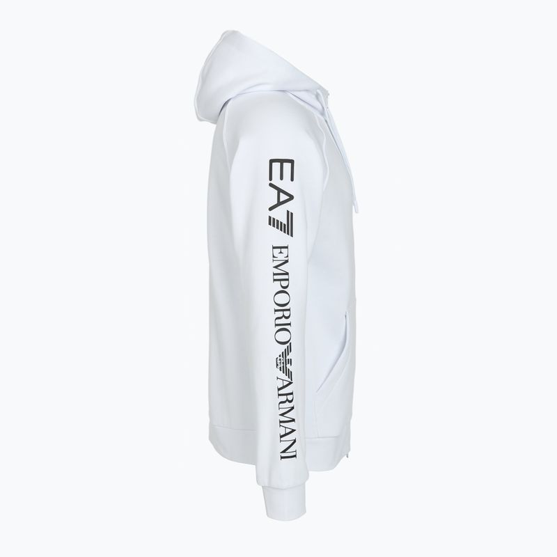 Мъжки суитшърт Emporio Armani EA7 Train Logo Series Extended Logo Hoodie Fz white / black 3